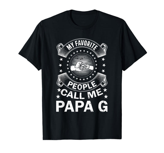 My Favorite People Call Me Papa G Vintage Men Father's Day T-Shirt