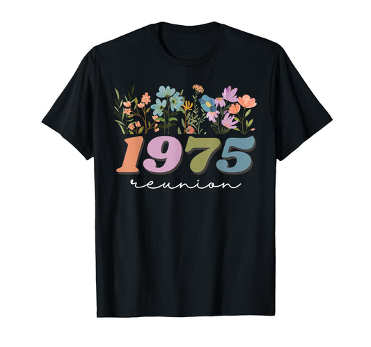 Cute Wildflower Class Of 1975 Reunion Graduation High School T-Shirt