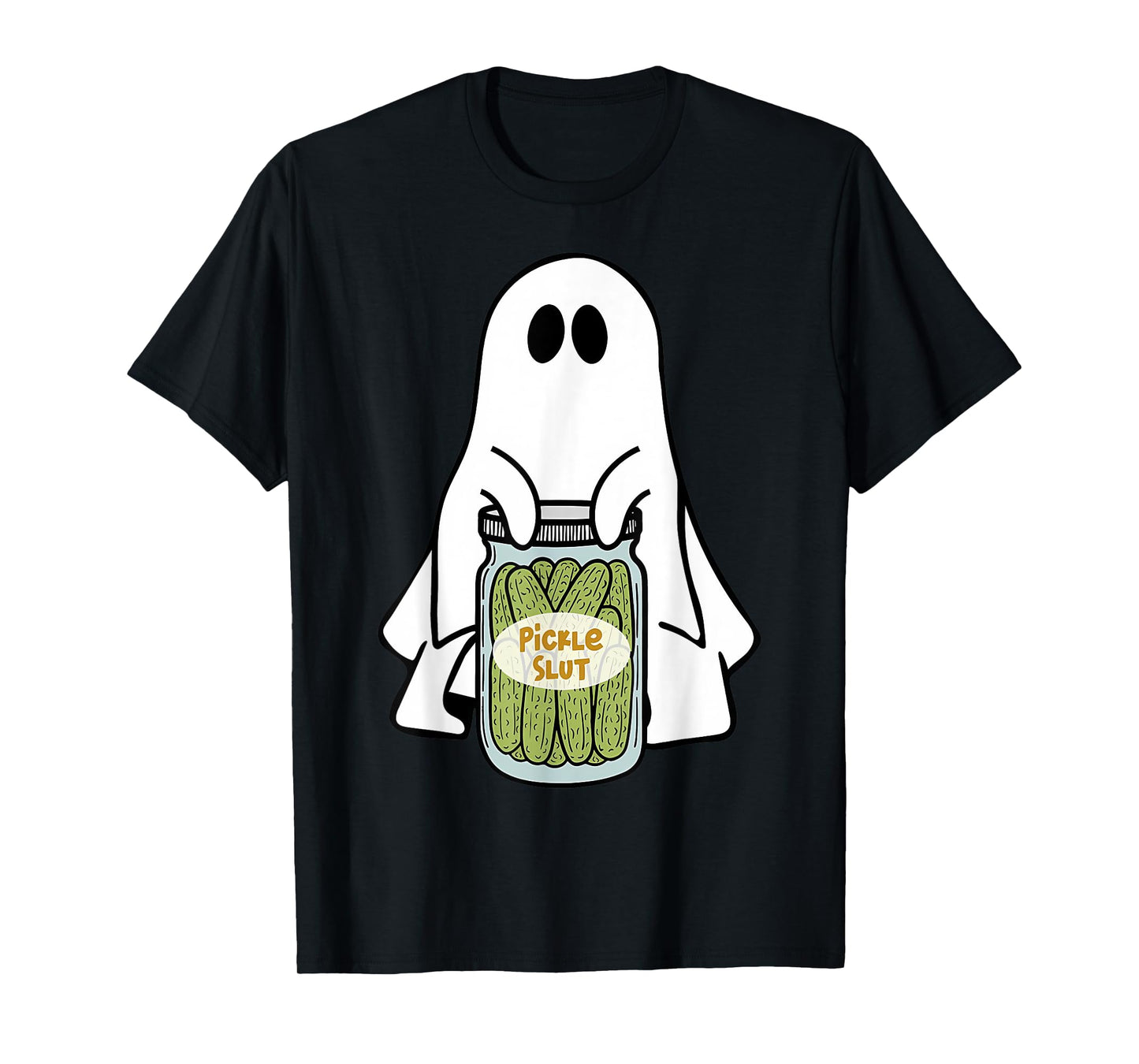 Pickle Slut Cute Ghost Vintage Canned Pickles Halloween T-Shirt