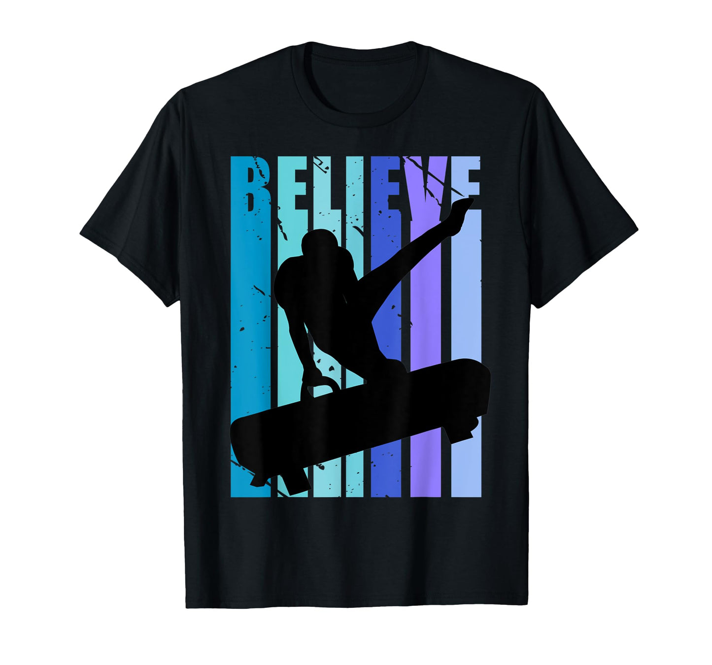 Believe Mens Retro Gymnastics Pommel Horse Gymnasts Coach T-Shirt