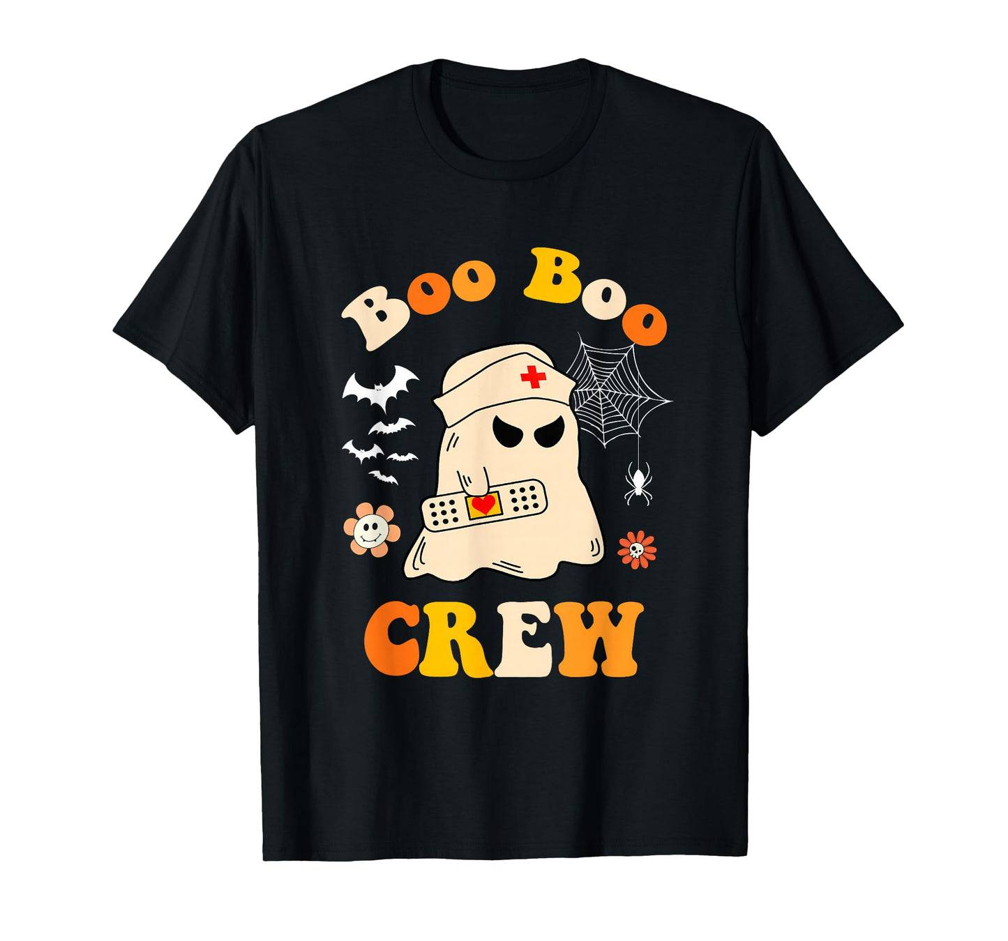 Groovy Boo Boo Crew Nurse Women Funny Ghost Nurse Halloween T-Shirt