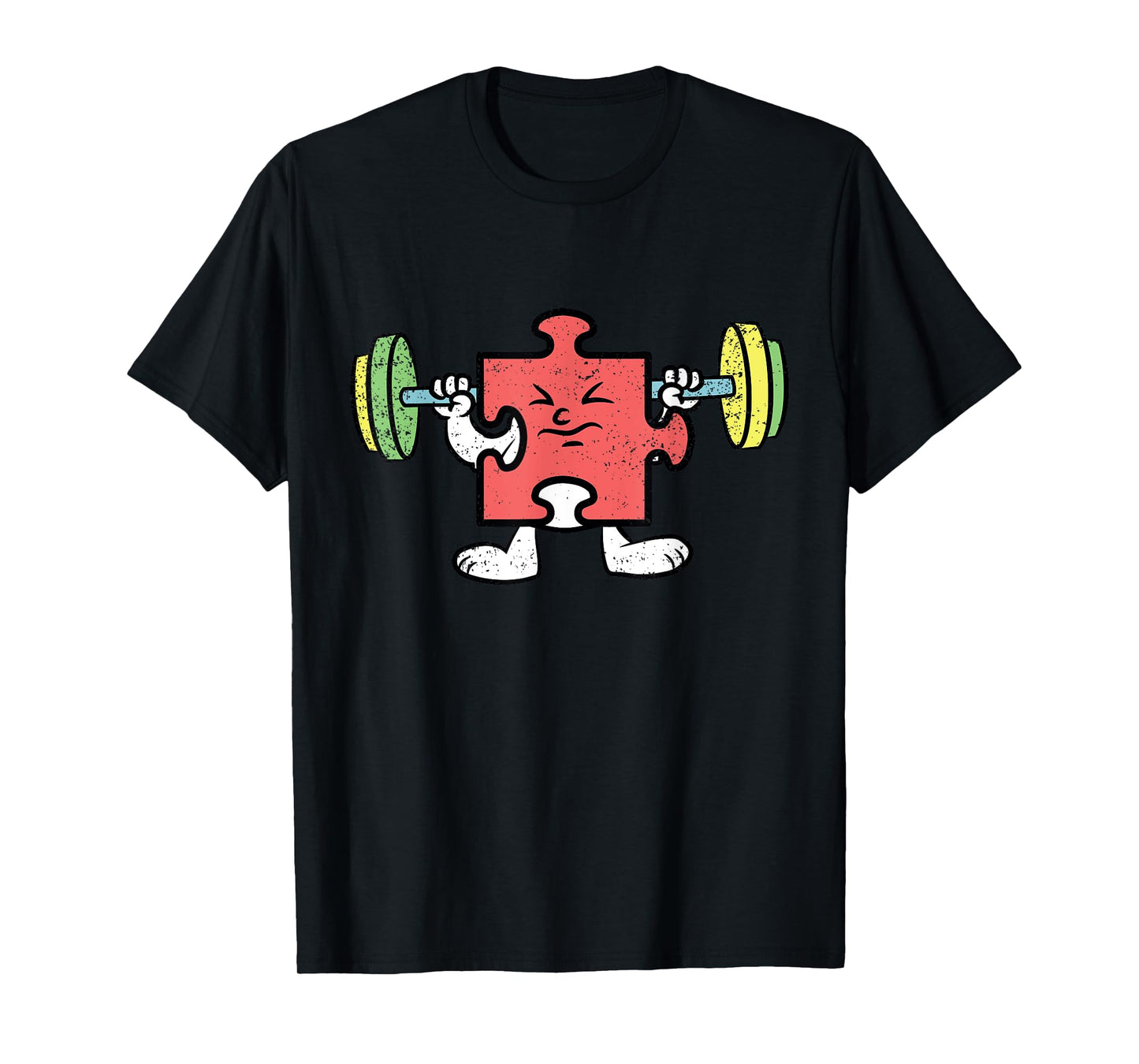 Puzzle Piece Workout Autism Awareness Gym Fitness Autistic T-Shirt