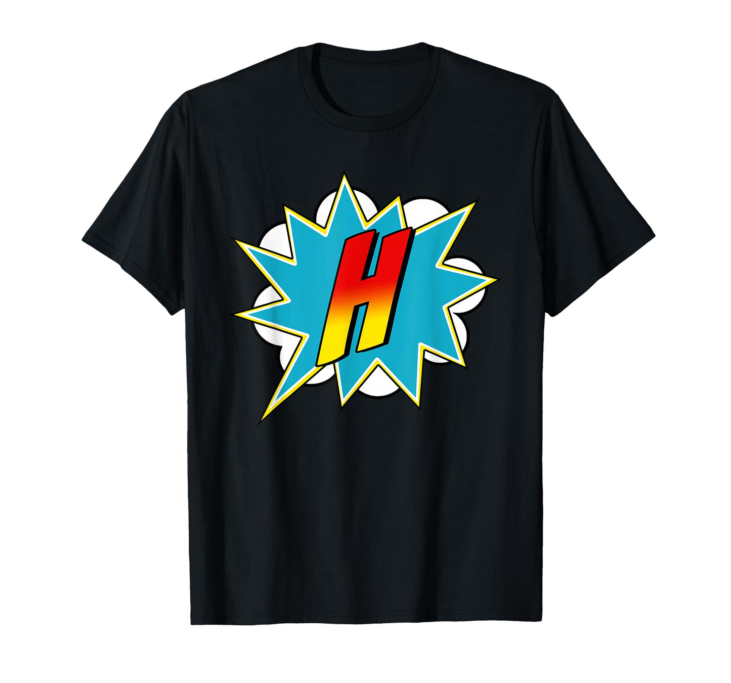 Letter H Superhero Name Comic Letter Retro Costume T-Shirt