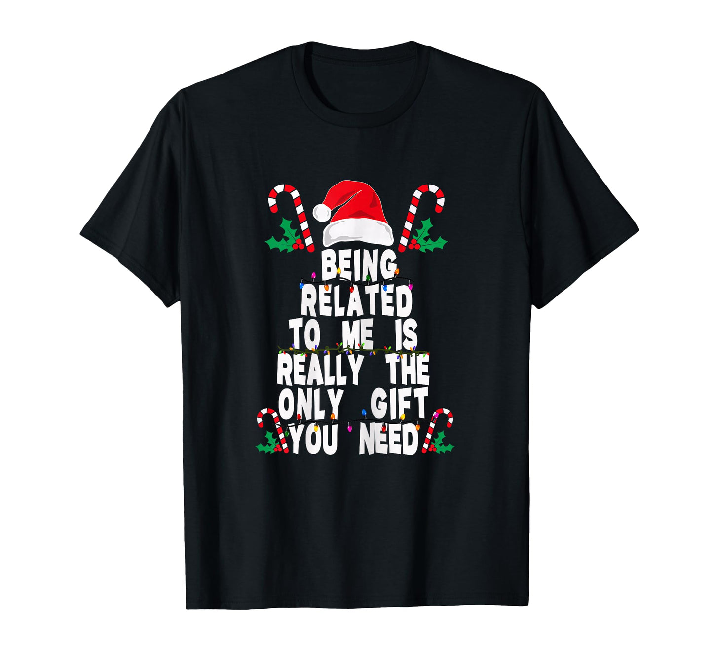 Womens Being Related to Me Funny Christmas Family Xmas Pajamas Gift T-Shirt