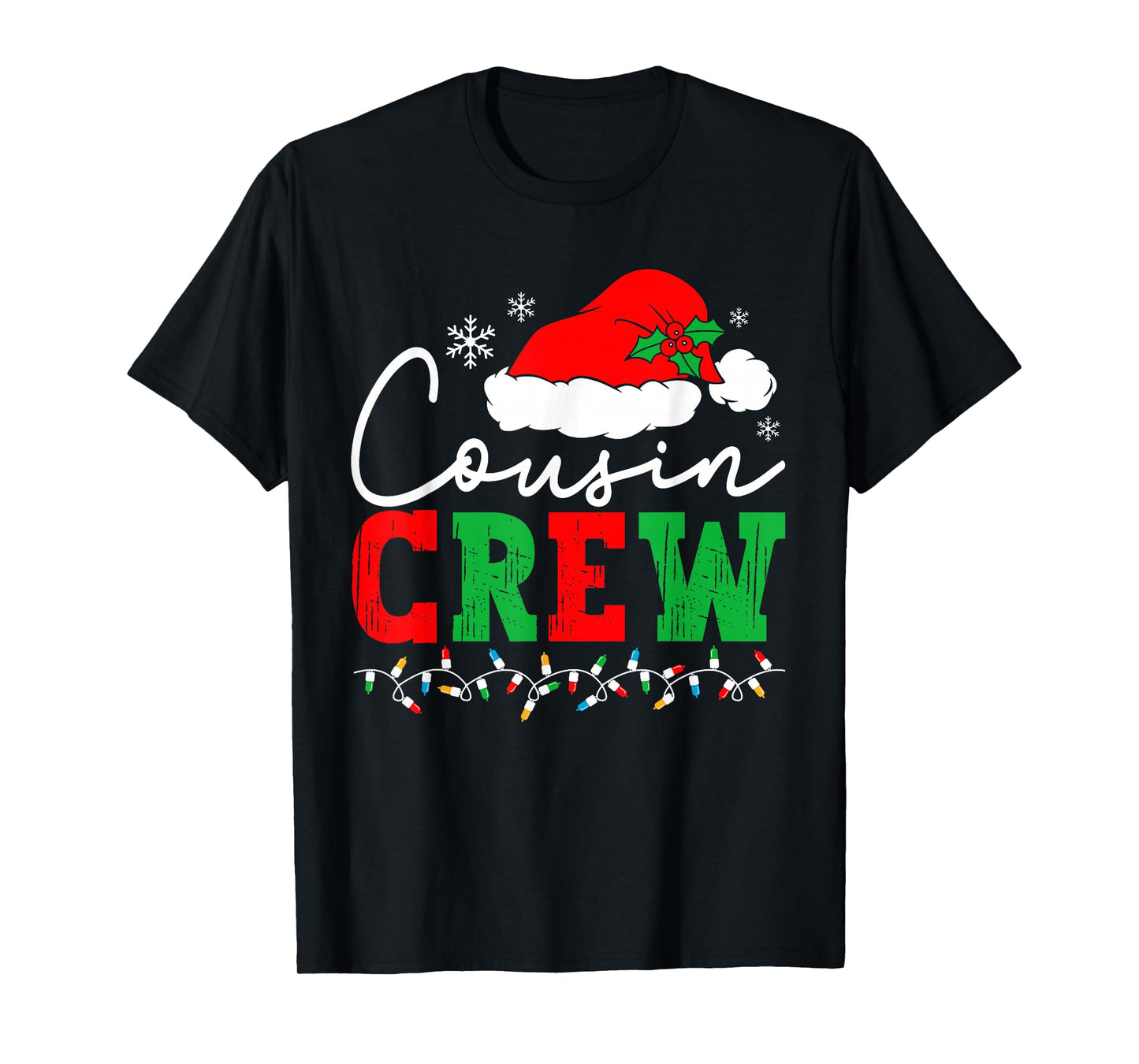 Cousin Crew Christmas Xmas Lights Family Matching Pajamas T-Shirt