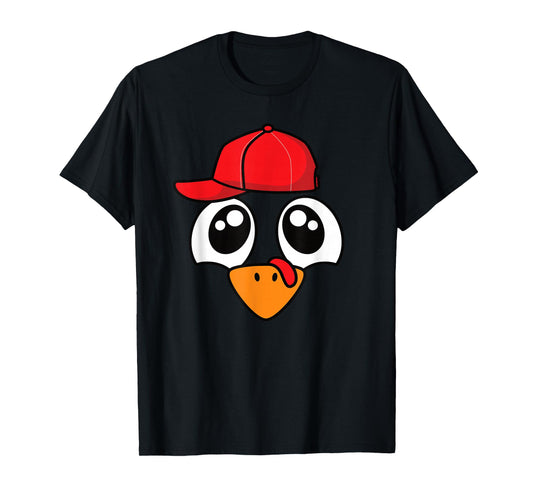 Funny Thanksgiving Turkey Face Men Boys Kids T-Shirt