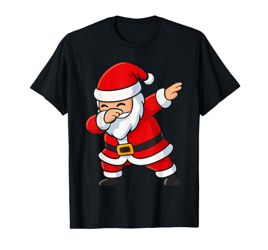 Dabbing Santa Claus Costume, Kids Christmas Santa Hat T-Shirt