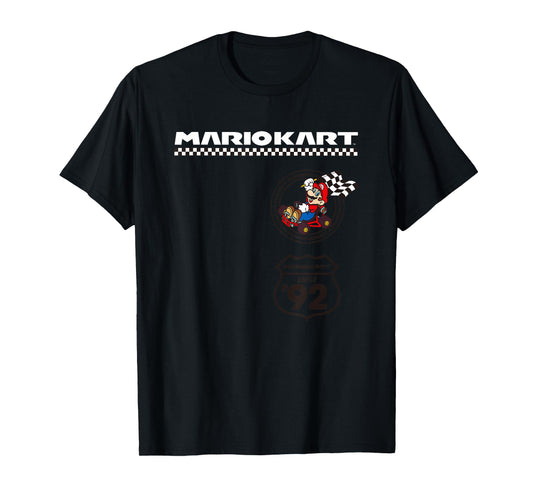 Mario Kart Racing Since '92 Checkered Race Banner T-Shirt