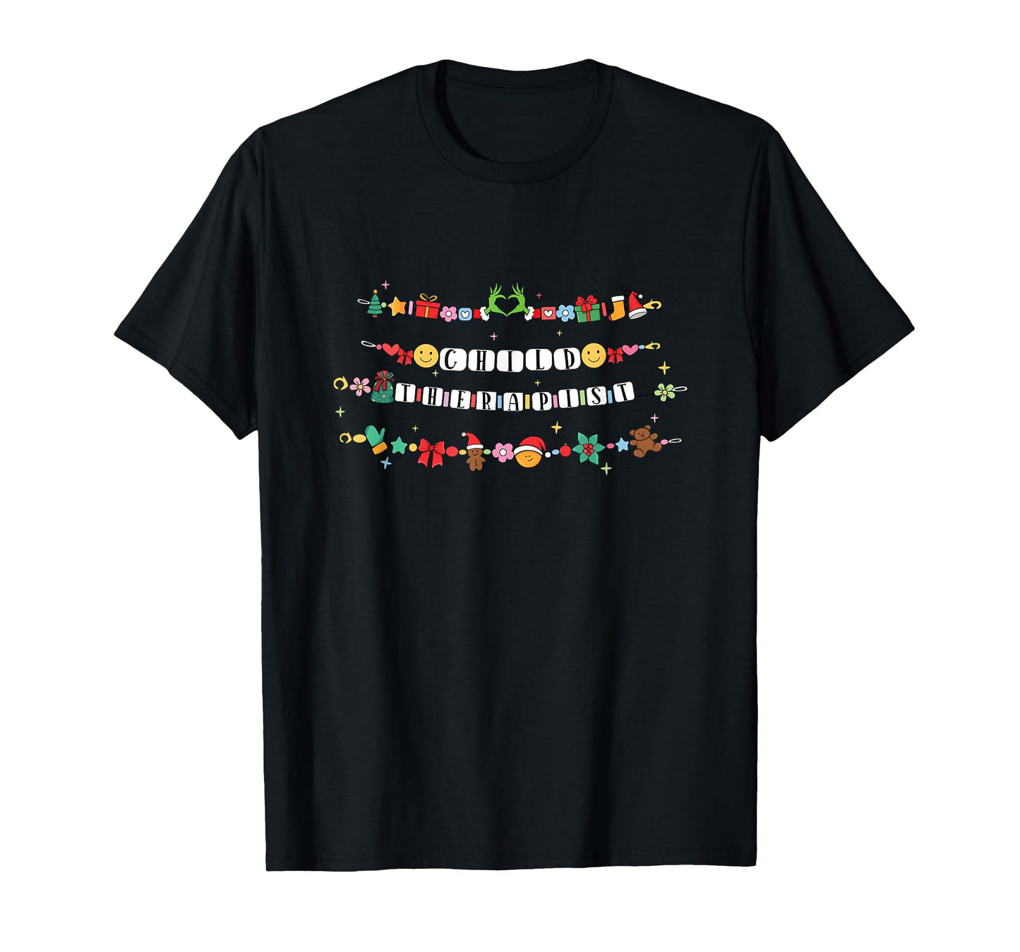 Child Therapist Bracelet Christmas Friendship Party Team T-Shirt
