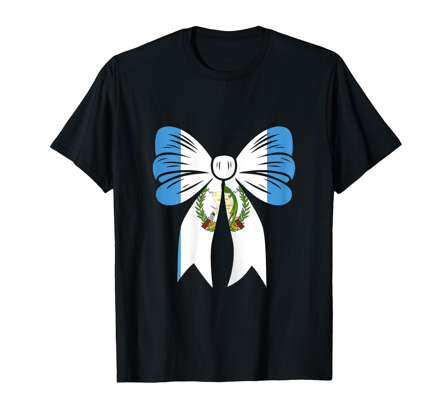 Guatemala Girl Coquette Bow Ribbon Pride Guatemalan Flag T-Shirt