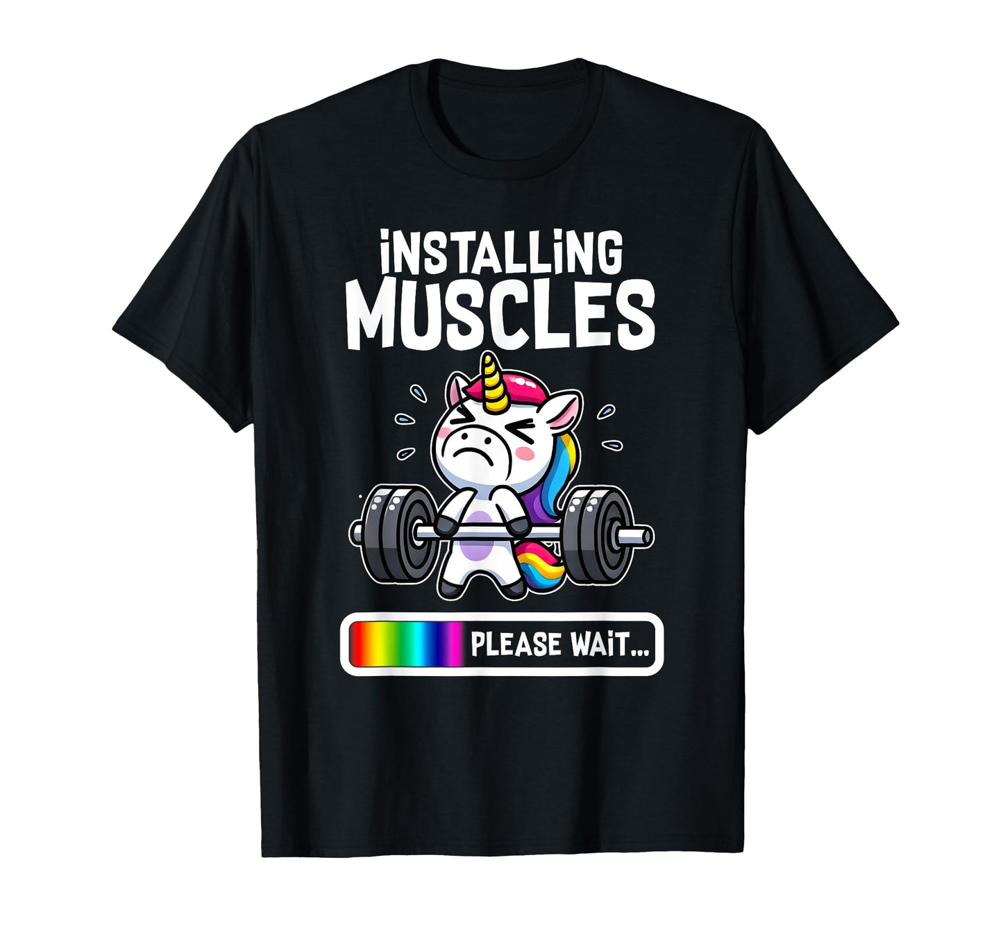 Funny Cute Unicorn Workout Gym Fitness Weightlifting Gift T-Shirt
