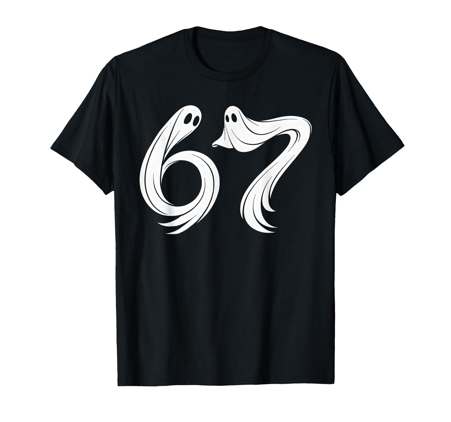 Funny Six Seven 6 7 Meme 67 Design Ghost Halloween Costume T-Shirt