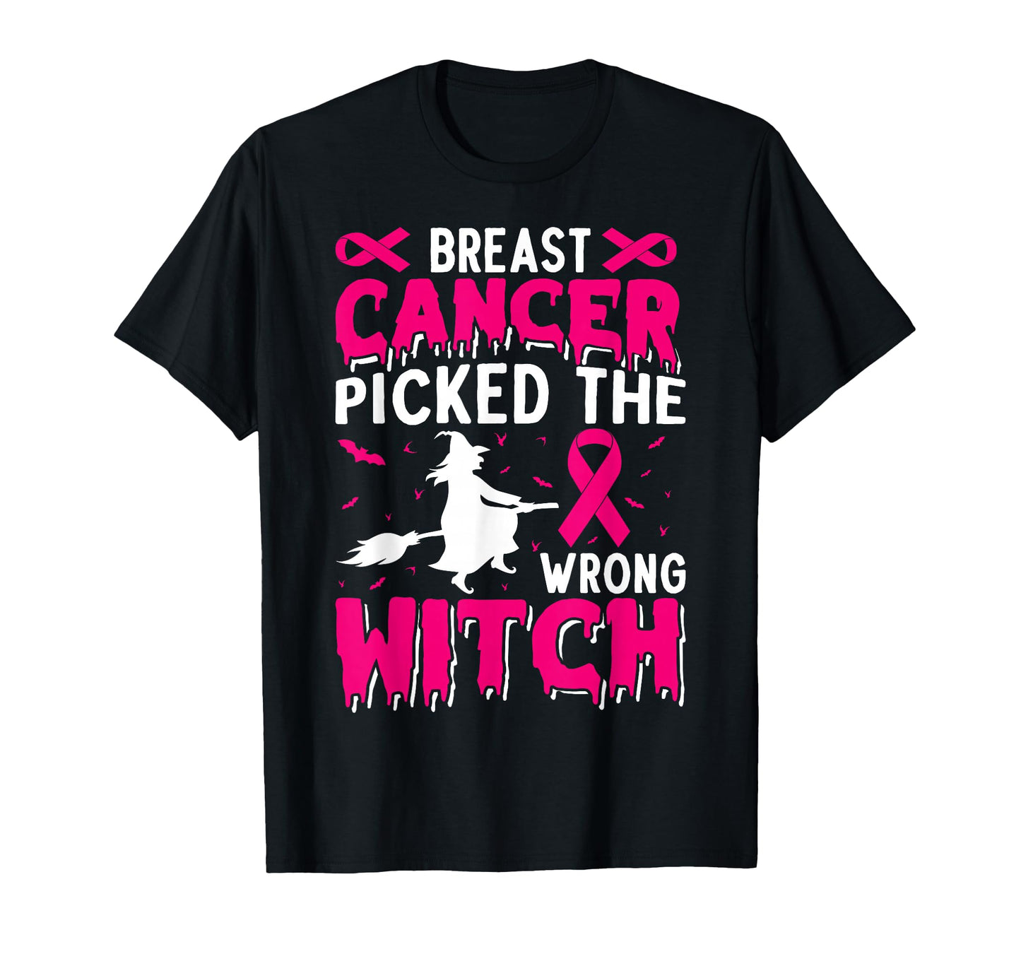 Breast Cancer Awareness Halloween Pink Ribbon Spooky Strong T-Shirt