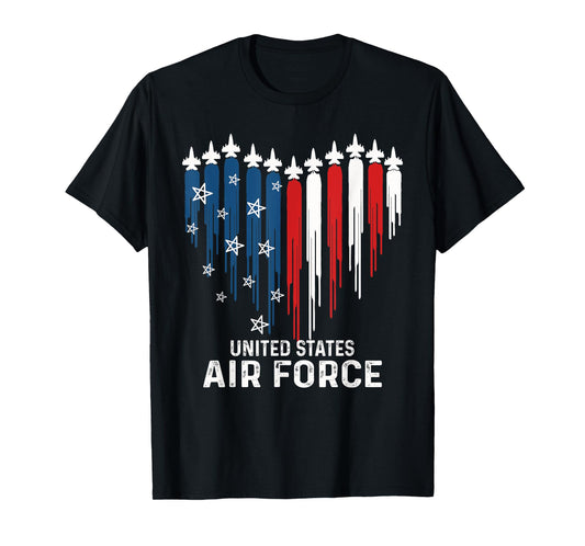Vintage US Air Force Veterans USA American Flag 4th of July T-Shirt