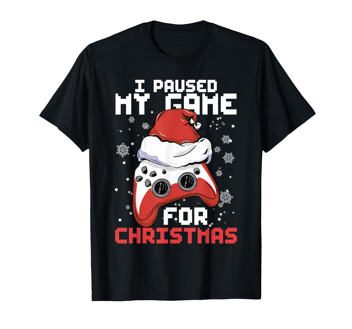 Funny Gamer Christmas Gaming Santa Hat Controller Boy T-Shirt
