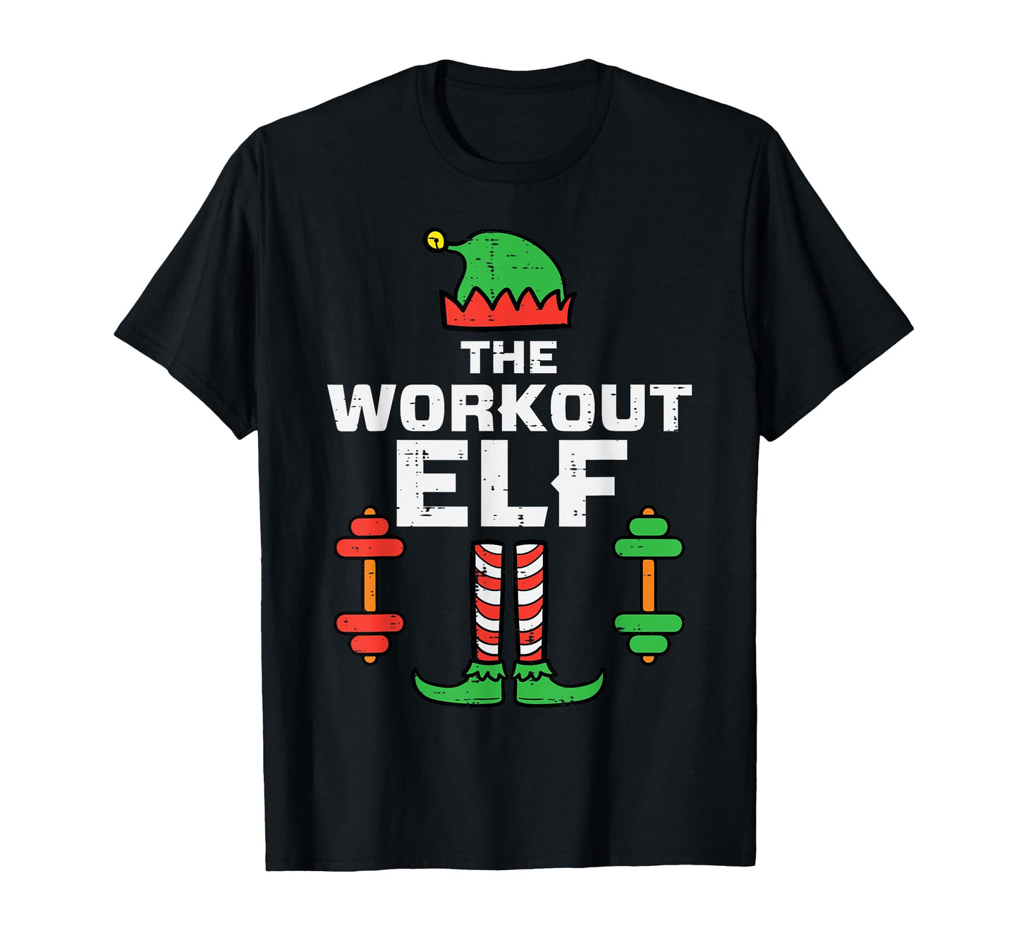 Christmas Workout Elf Xmas Family Group Match Gym Men Women T-Shirt