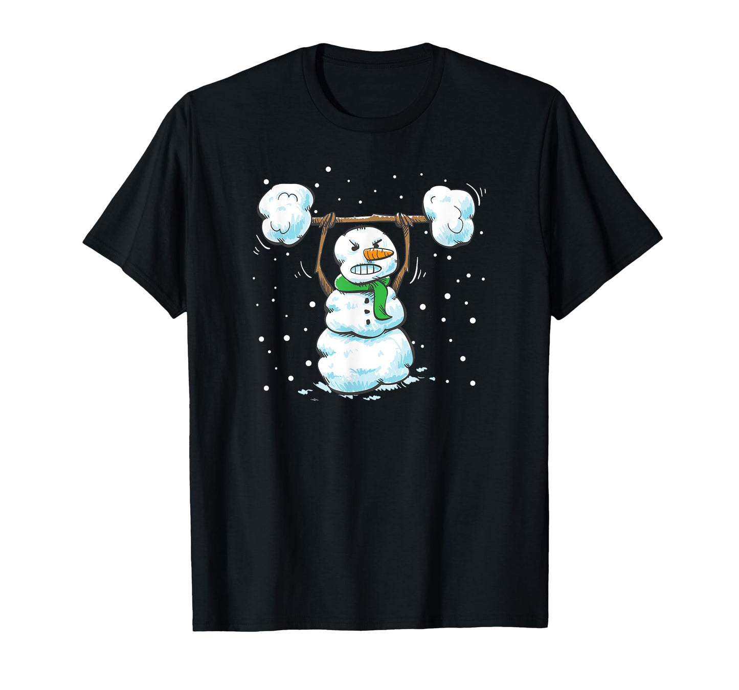 Christmas Weightlifting Snowman Shirt Funny Snowman Gym T-Shirt