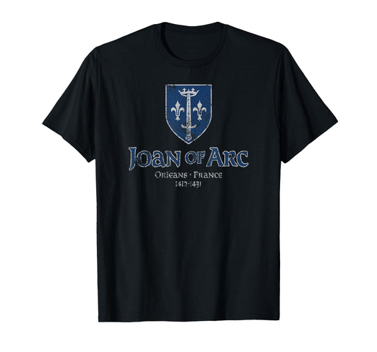 Joan of Arc Crest Orleans France 1412-1431 Distressed Print T-Shirt