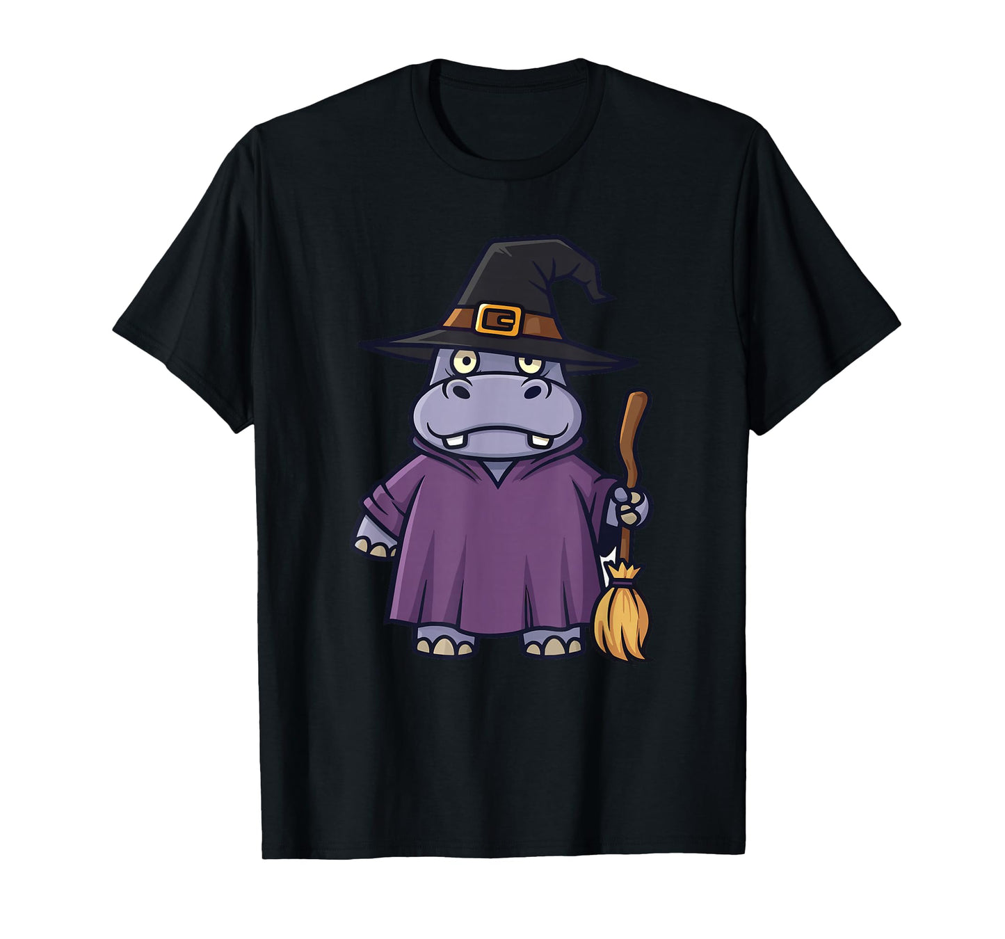 Funny Hippo Witch Halloween Costume Kids Boys Girls T-Shirt
