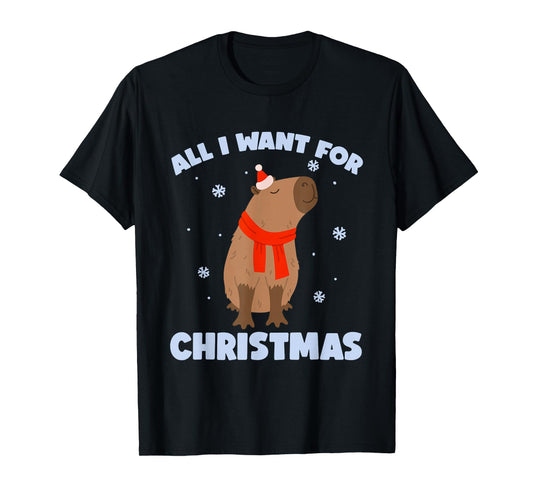 Want for Christmas is Capy | Christmas Capybara Santa T-Shirt