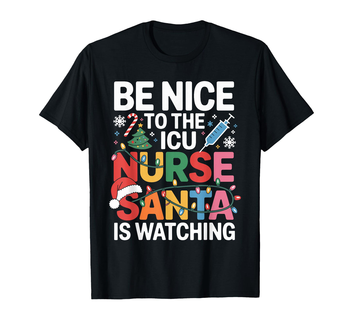 Funny ICU Nurse Christmas Critical Care Nurse Xmas Nursing T-Shirt