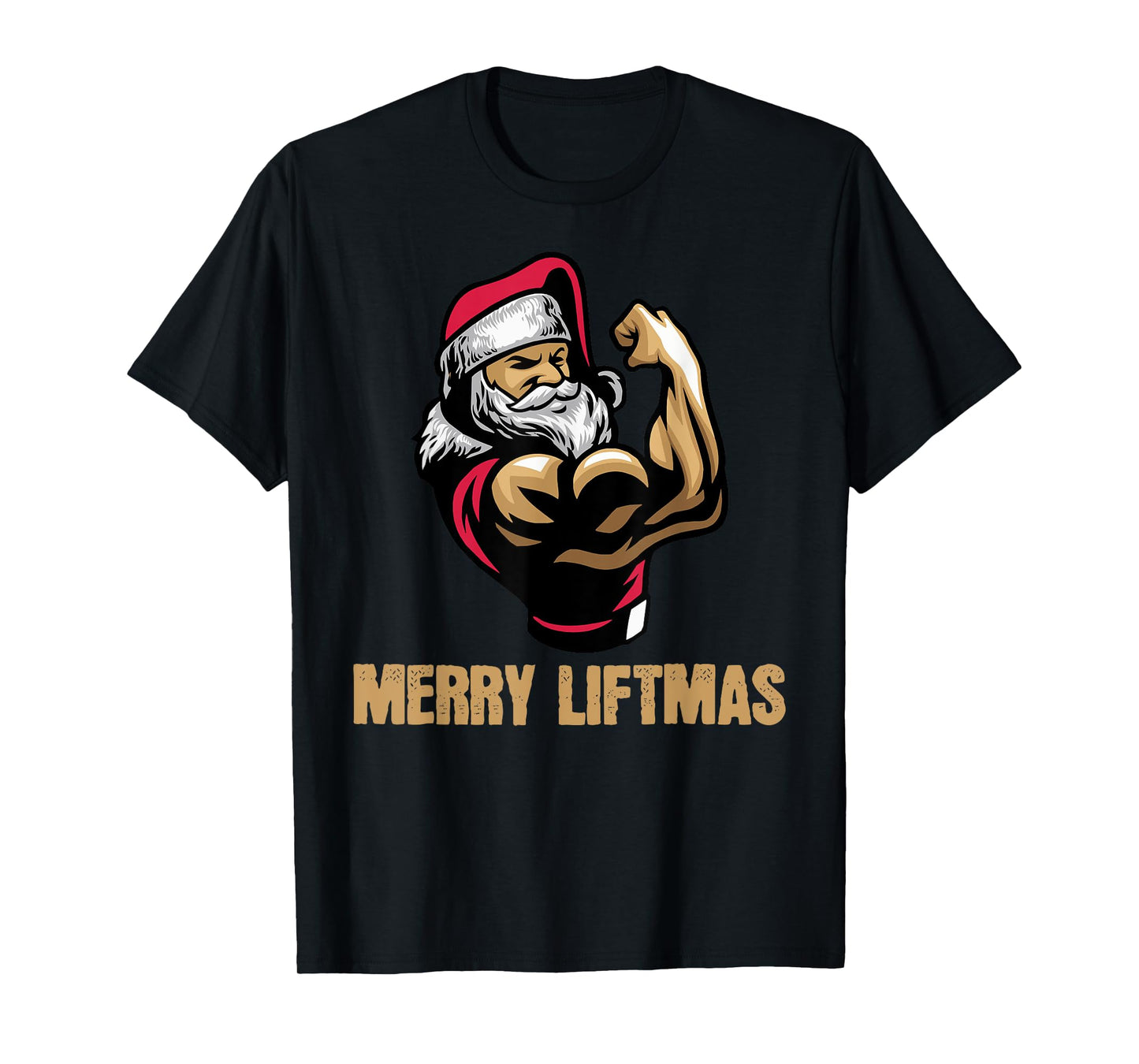 Santa Claus Gym Bodybuilding Fitness Merry Liftmas XMAS Tee T-Shirt