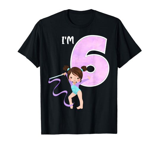 Girl's 6 Year Old Gymnast 6th Birthday Party Gymnastics T-Shirt