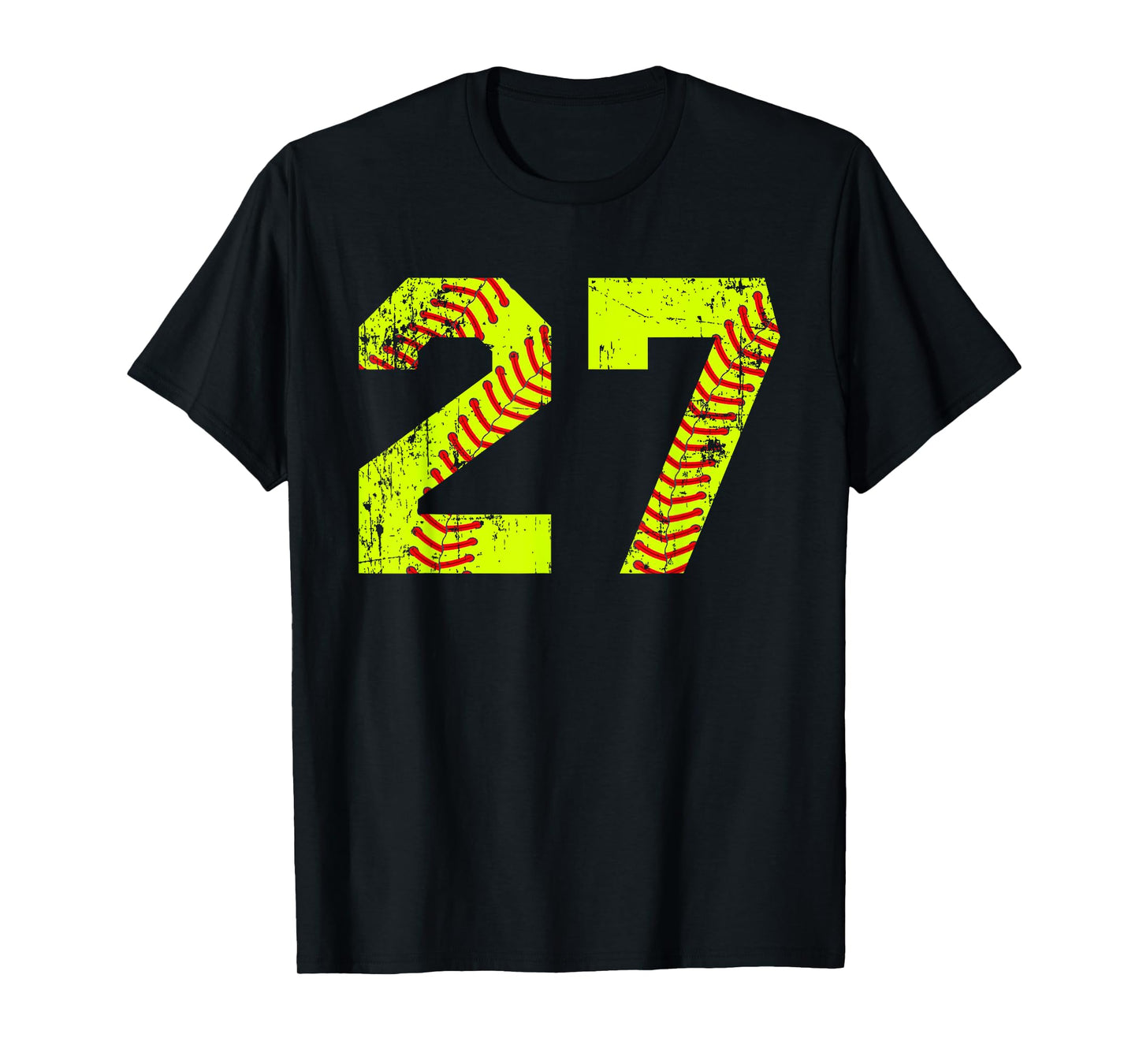 Vintage Softball 27 Jersey Number T-Shirt