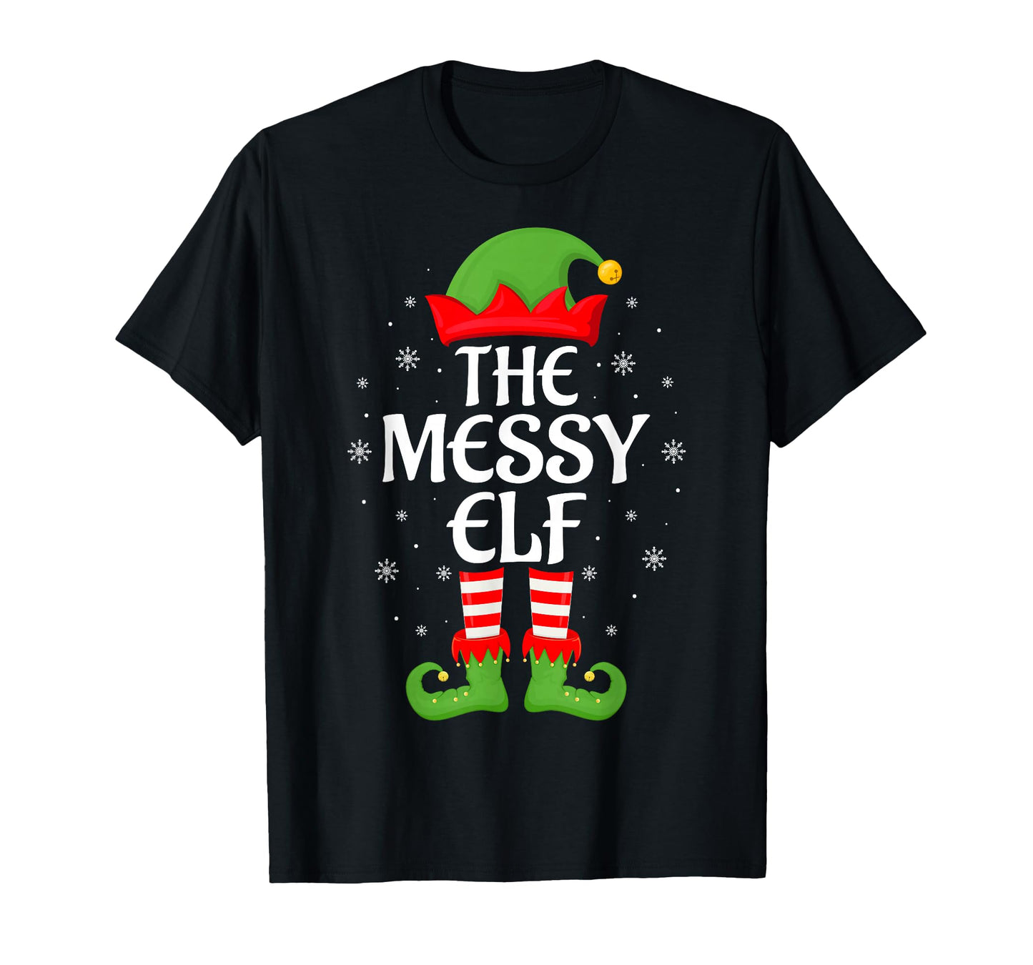 Messy Elf Xmas Family Matching Elf Squad Christmas T-Shirt