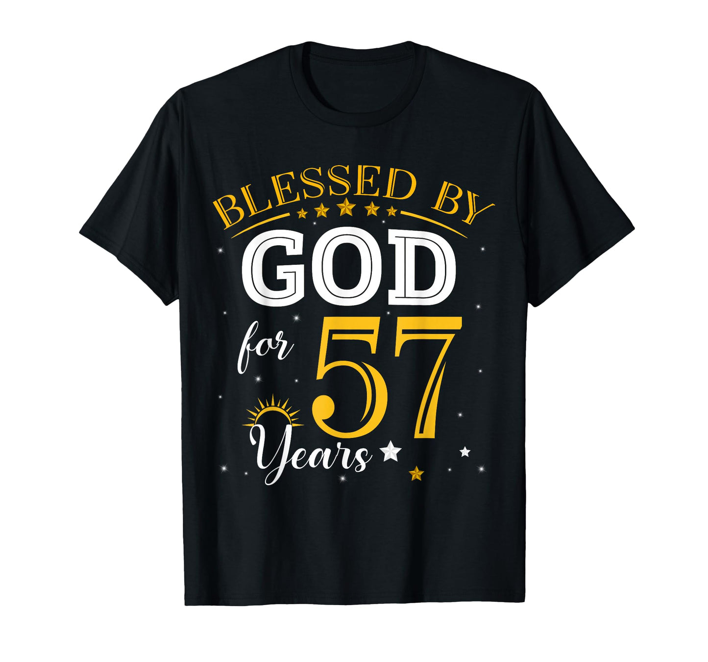 Vintage Blessed by God For 57 Years Old 57th Birthday Girl T-Shirt