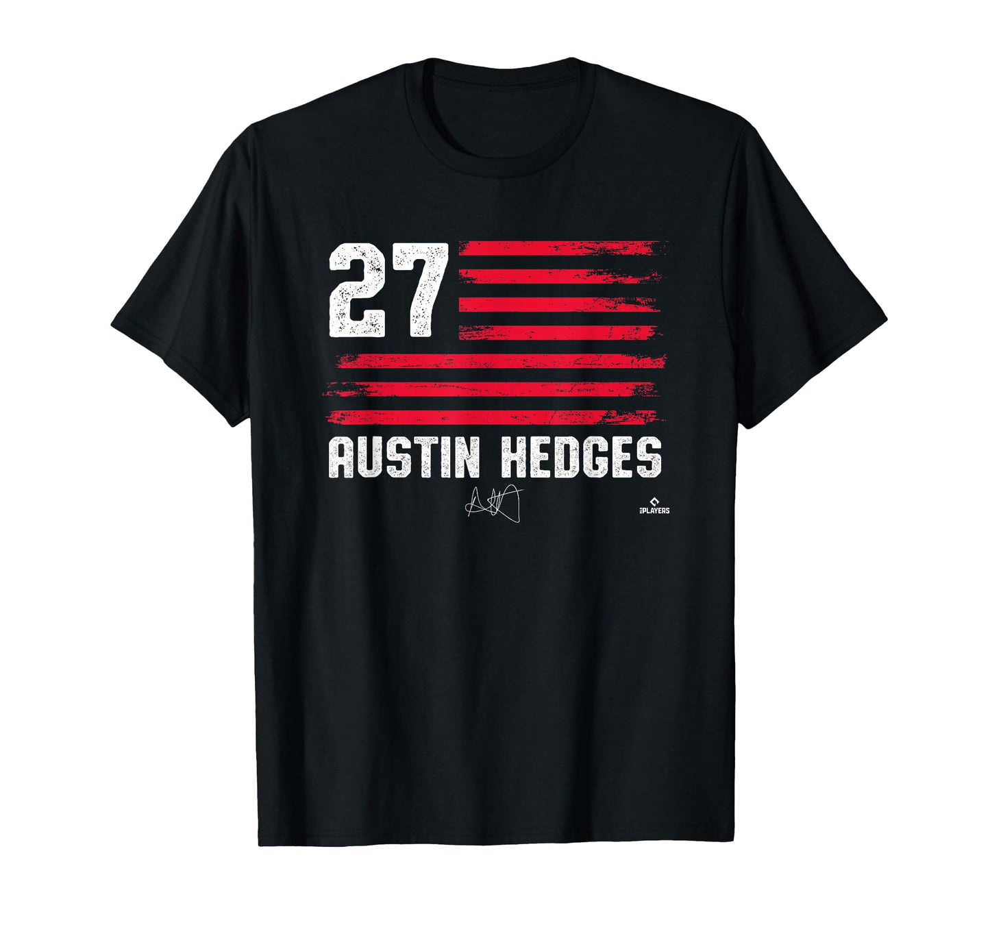 Flag Stripes Austin Hedges Cleveland Baseball MLBPA T-Shirt
