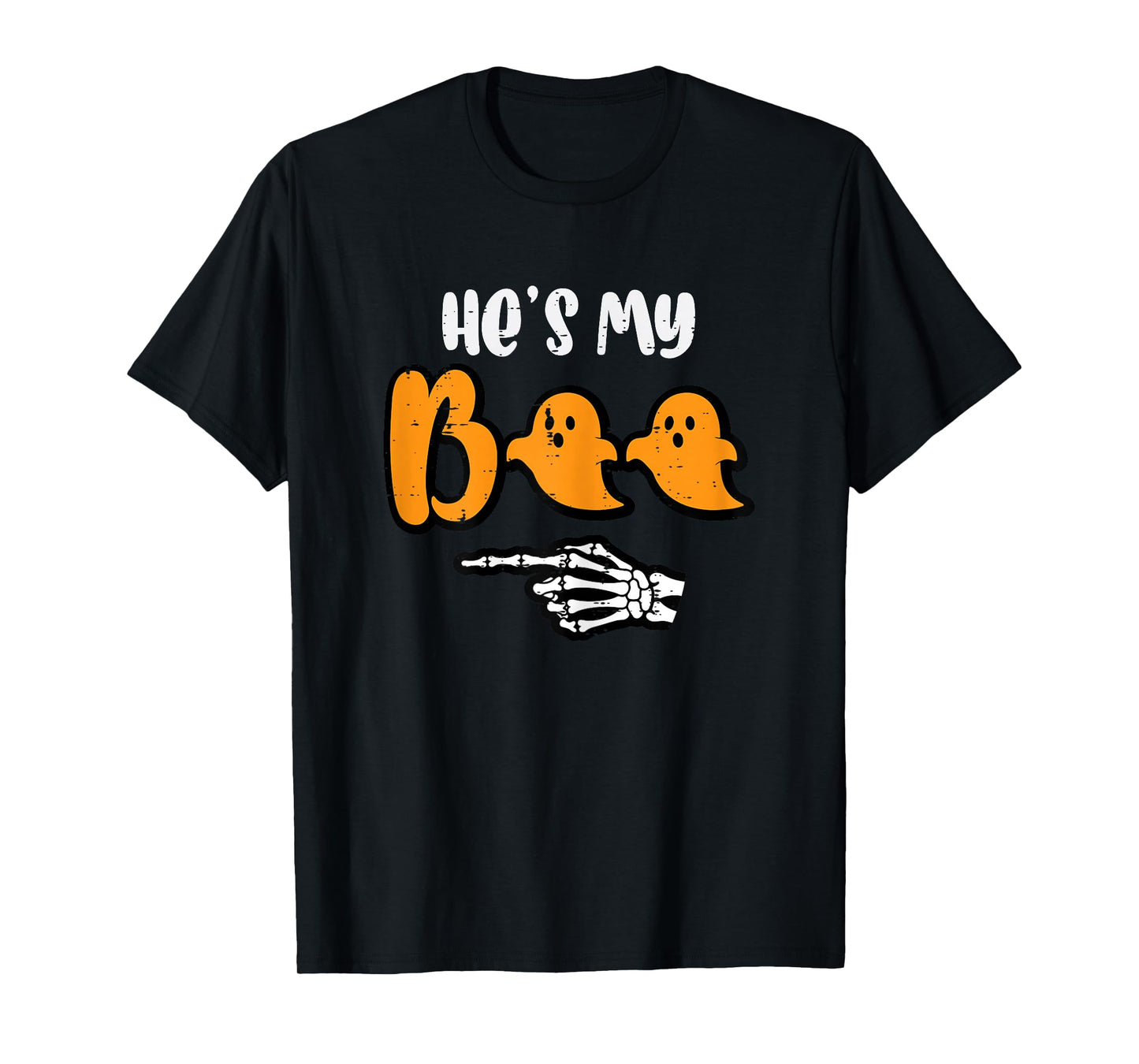 Halloween Matching Hes My Boo Skeleton Couple Costume Women T-Shirt