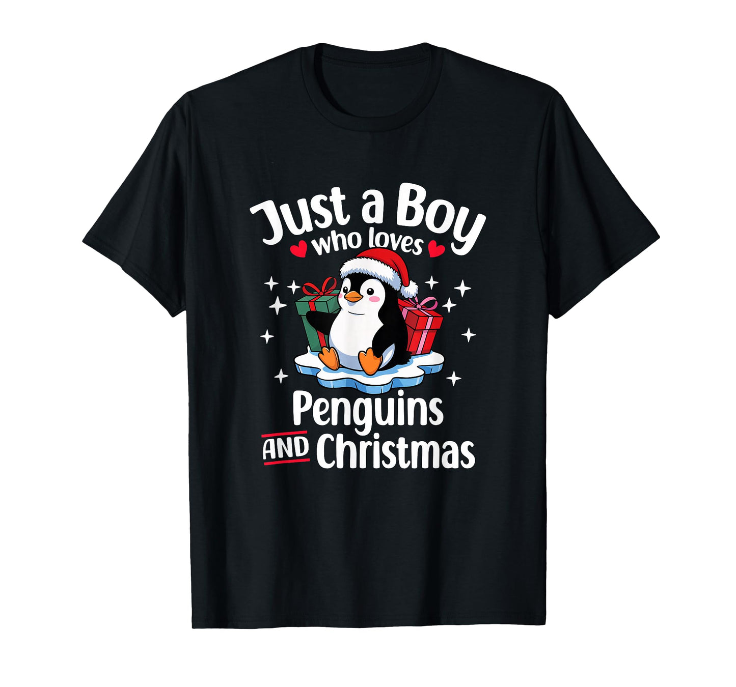 Just a Boy Who Loves Penguins Christmas T-Shirt