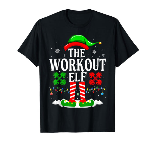 The Workout Elf Funny Fitness Christmas Gym T-Shirt