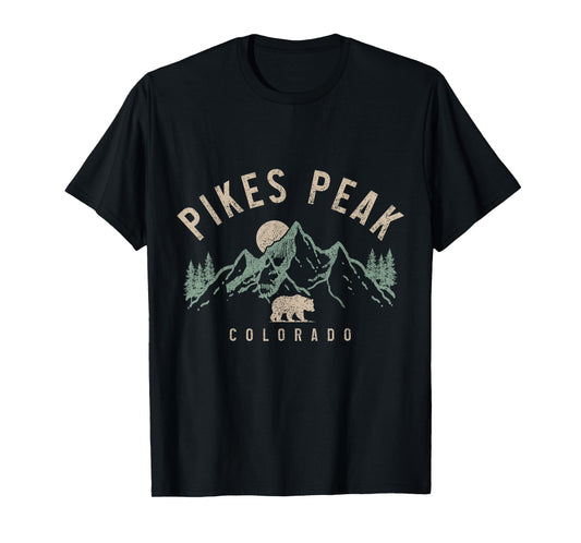 Pikes Peak Colorado Rocky Mountains Bear Nature Vintage T-Shirt