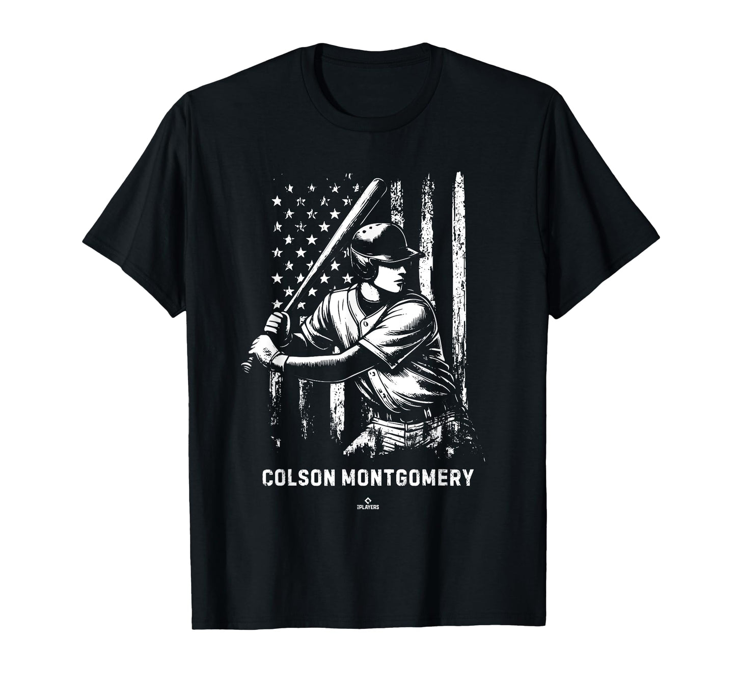 Player Illustration Flag Colson Montgomery Prospect Baseball T-Shirt