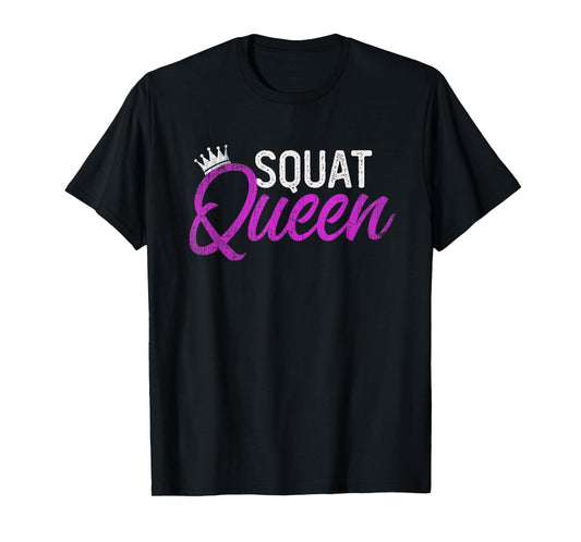 Funny SQUAT QUEEN Personal Trainer Fitness Girl Coach Gym T-Shirt