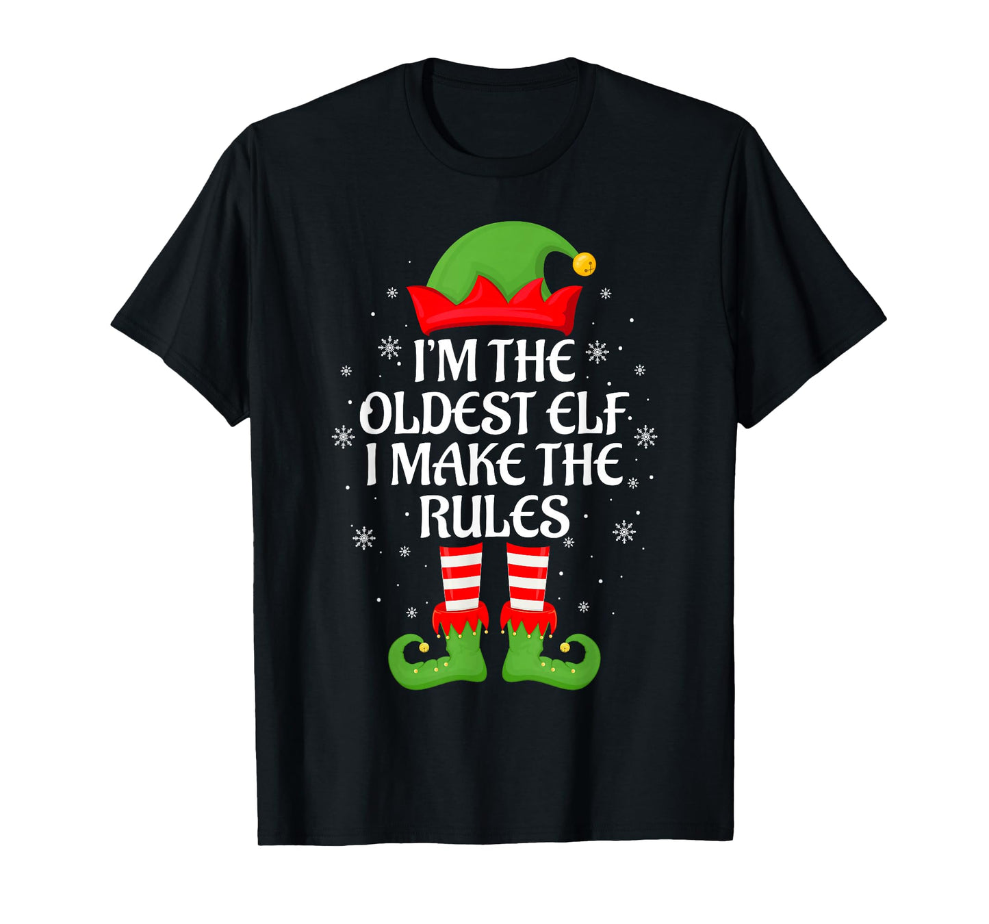 Oldest Elf Xmas Matching Family Elf Squad Christmas T-Shirt