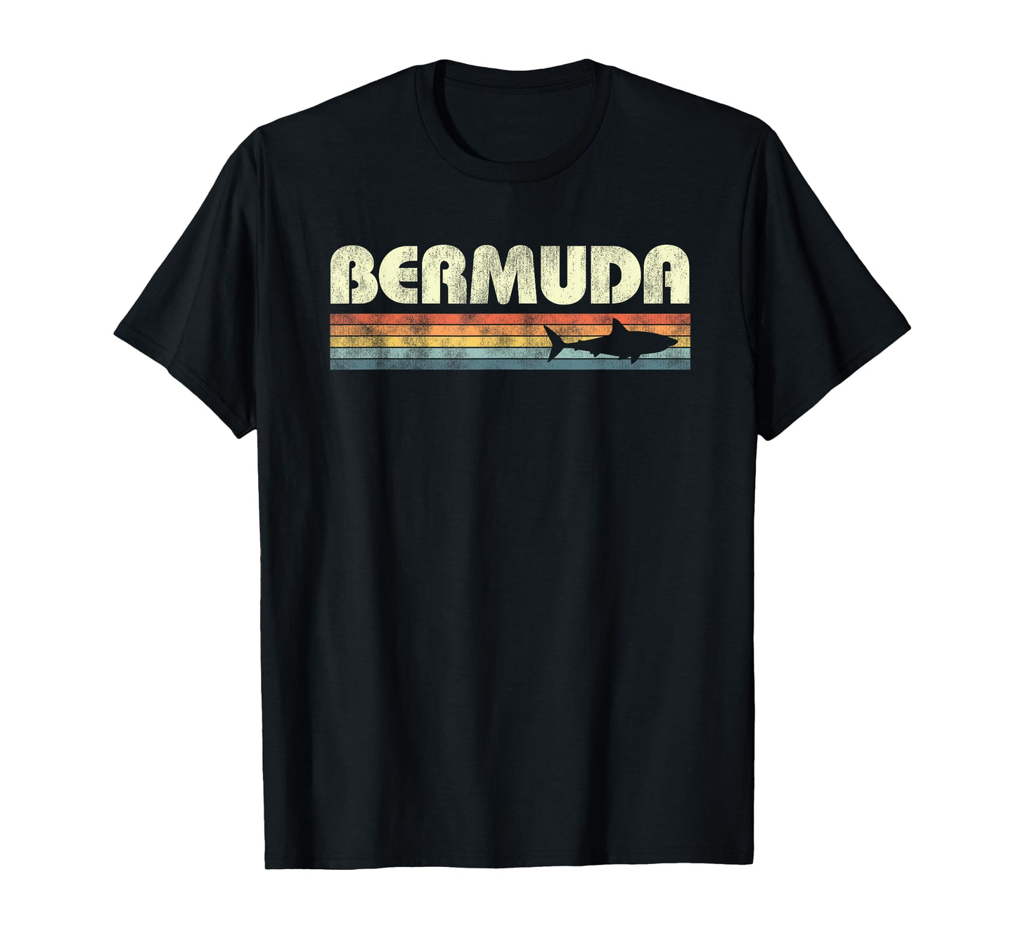 Bermuda Shark Vintage Mens Womens Girls Boys Cruise Souvenir T-Shirt