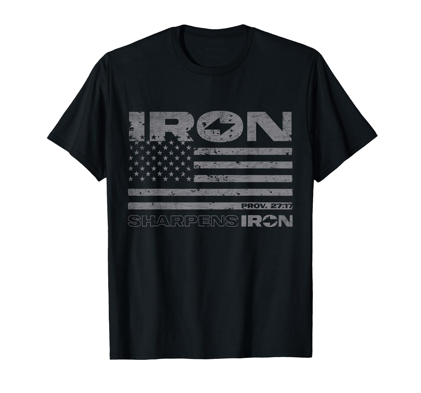 Iron Sharpens Iron Distressed American Flag T-Shirt