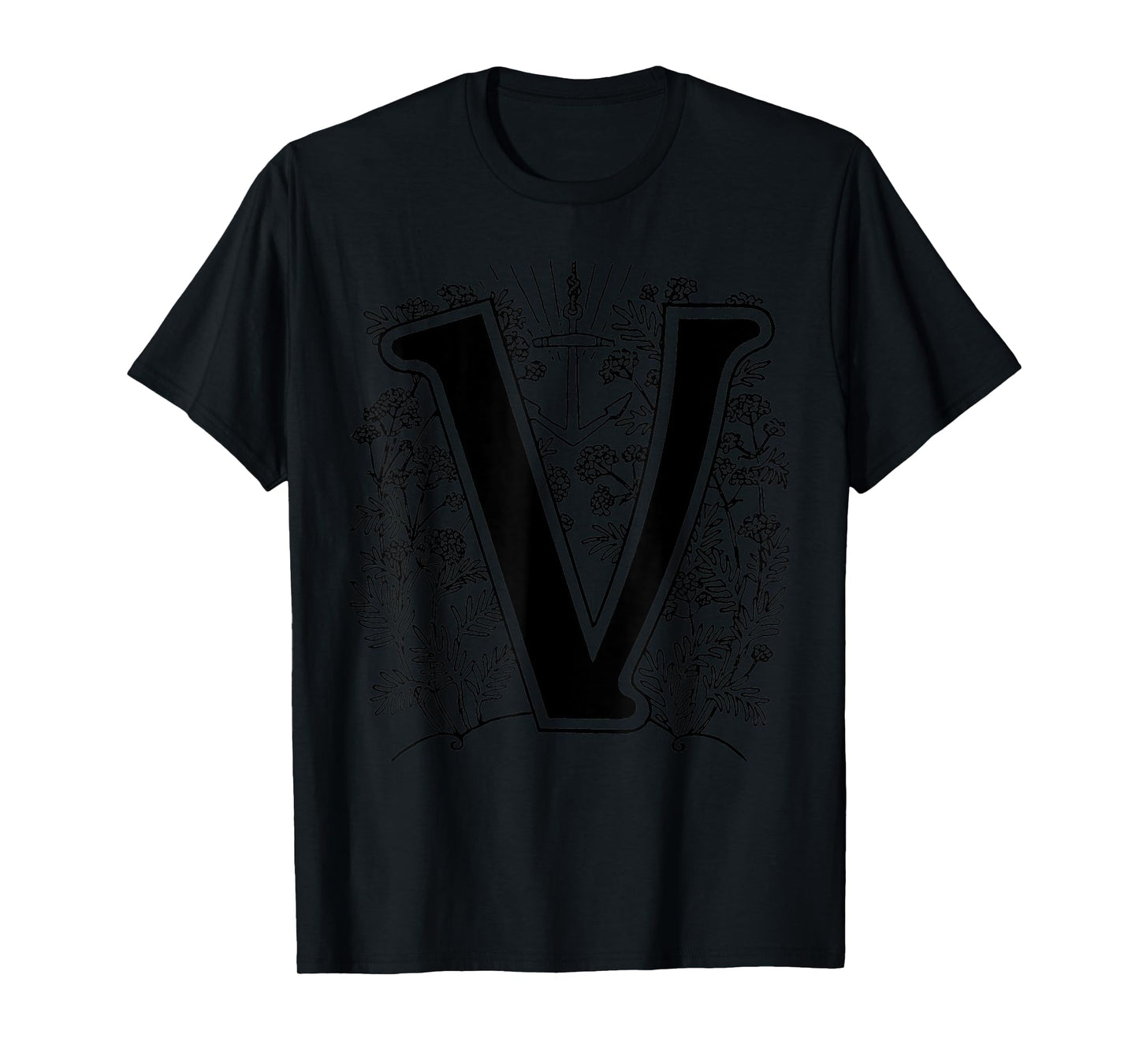 The Letter V Vintage Illustration Alphabet Monogram Initial T-Shirt