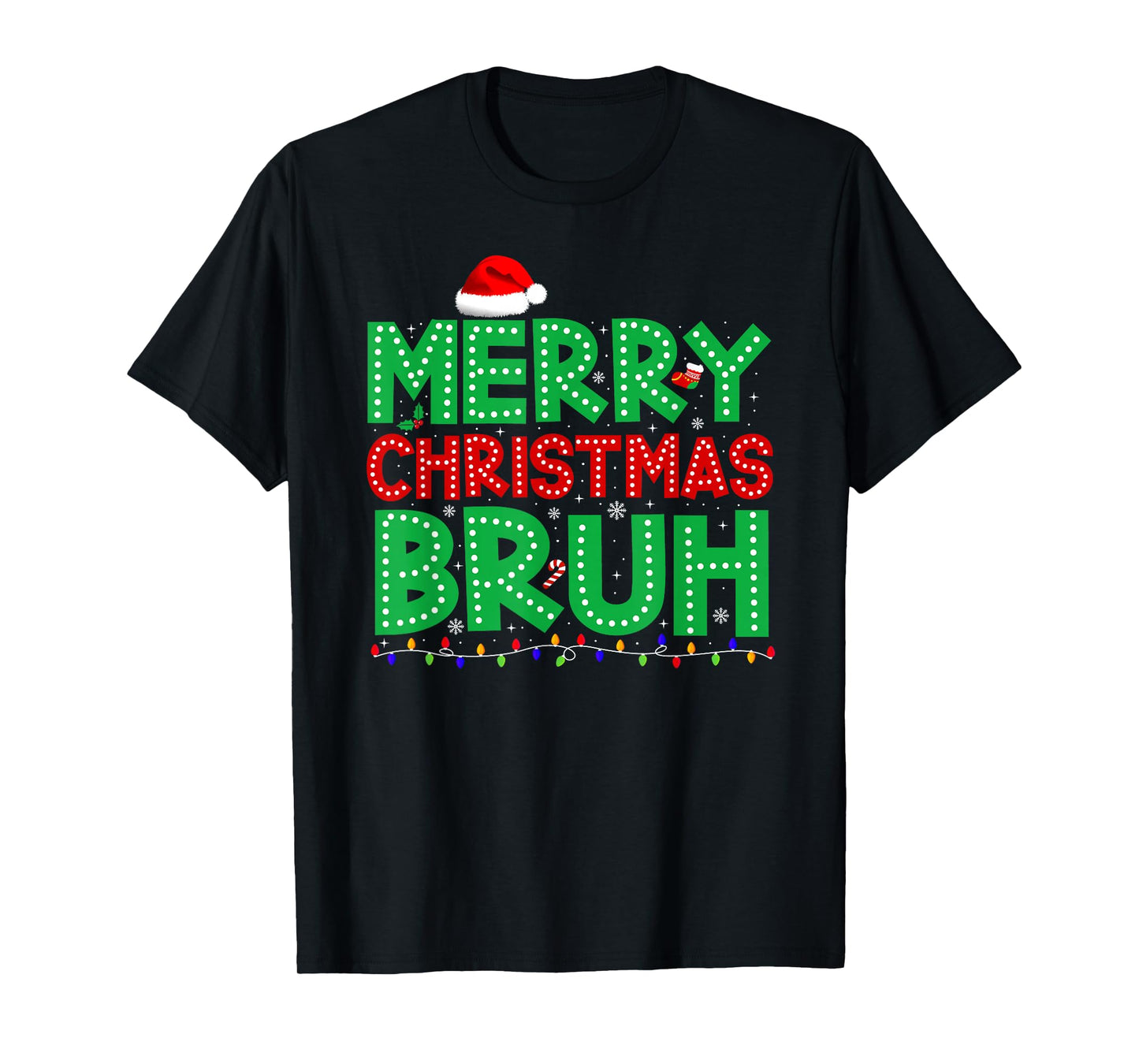 Merry Christmas Bruh Funny Meme Bro Greeting Teens Boys Men T-Shirt