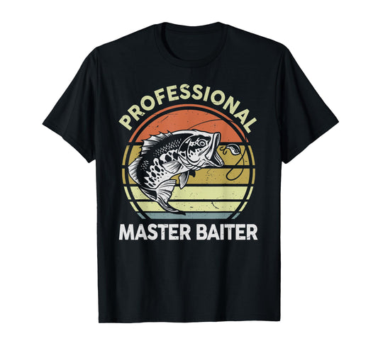 Fishing-Shirt Professional Master-Baiter Funny Dad Vintage T-Shirt