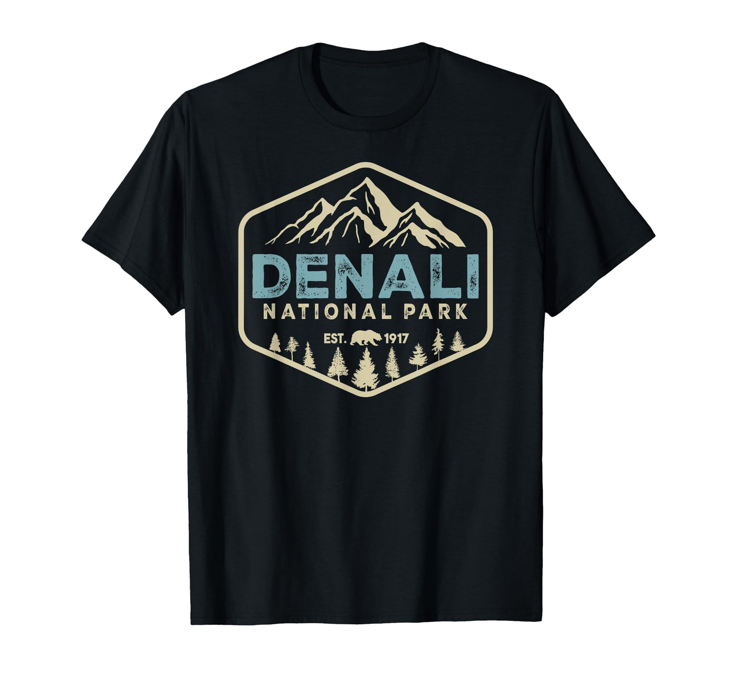 Retro Denali National Park mountains Nature Vintage Hiking T-Shirt