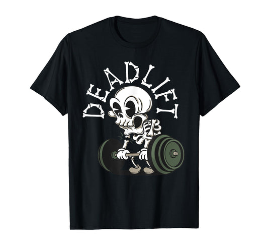 Deadlift Funny Halloween Skeleton Weight Lifting Workout Men T-Shirt