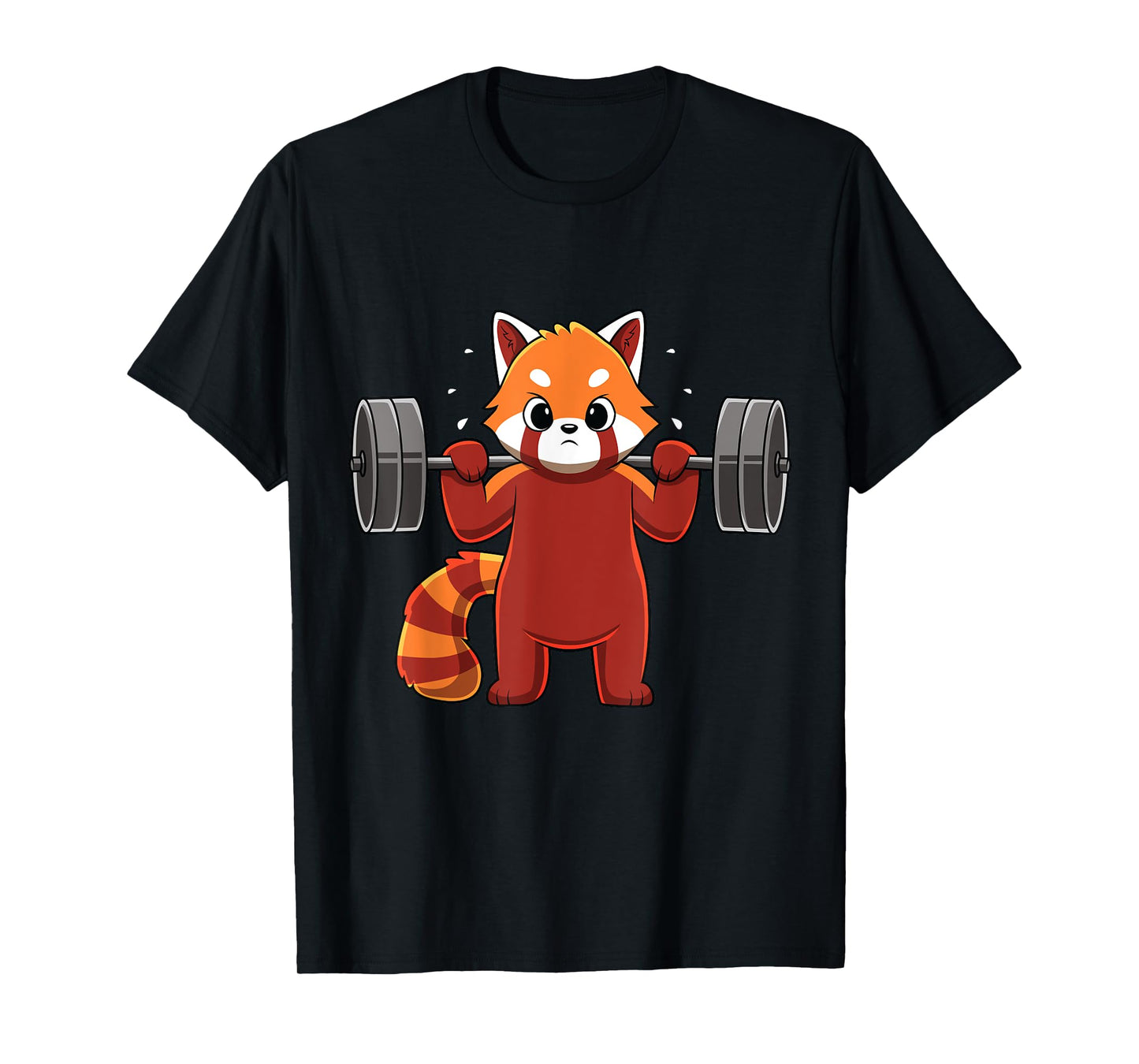 Kawaii Red Panda Weightlifting Funny Fitness Gym T-Shirt