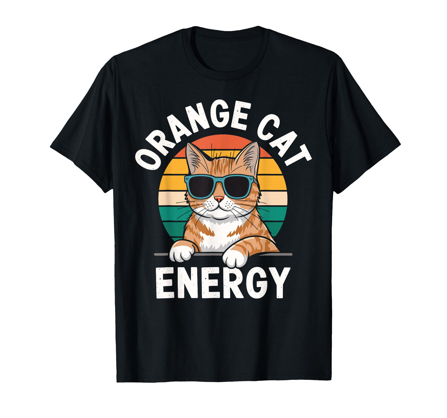 Orange Cat Energy Tabby Cat Men Women Kids T-Shirt