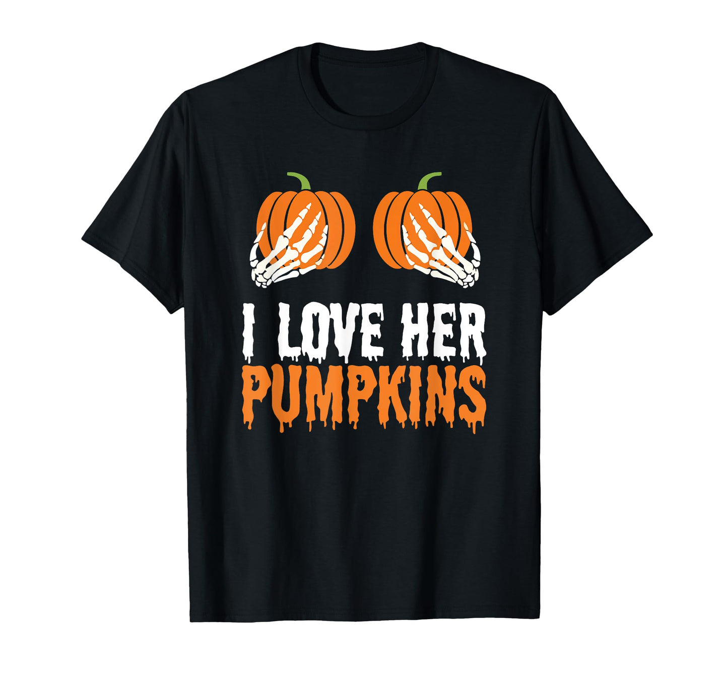 I Love His Broomstick I Love Her Pumpkins Halloween Couples T-Shirt