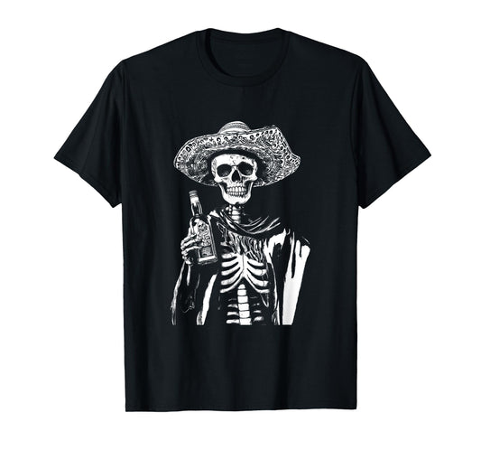 Vintage Skeleton Tequila Mexico Dia De Los Muertos Mexican T-Shirt
