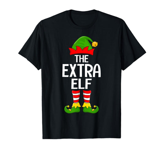 Extra Elf Xmas Matching Family Elf Squad Christmas T-Shirt